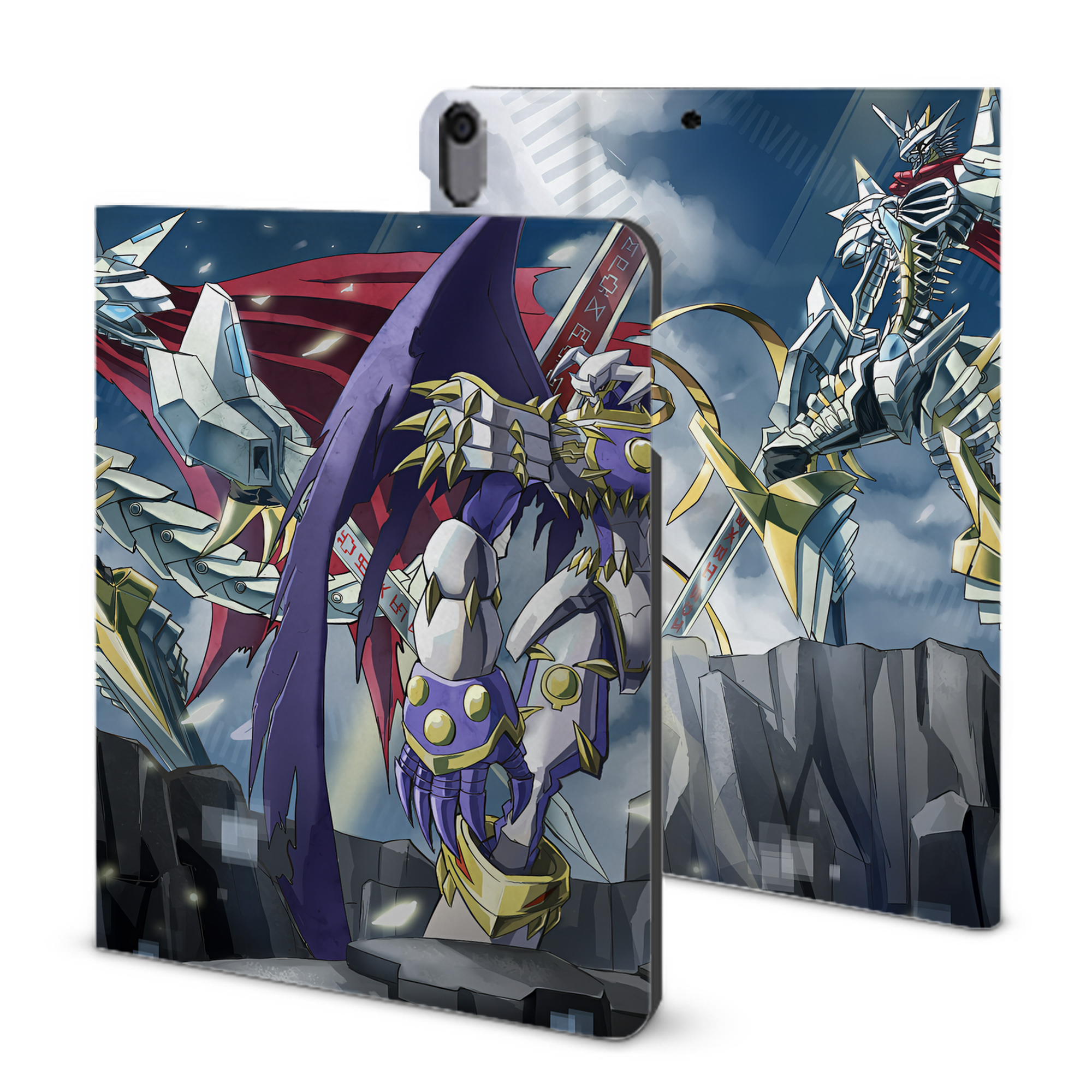 （画像用） Digimon デジタルモンスター/デジモン IPad ケース ブック型 PUレザー TPU 耐衝撃 軽量 薄型 ペン収納なし 全面保護 IPad 各モデル対応